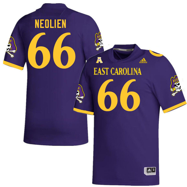 Men #66 Marleo Neolien ECU Pirates College Football Jerseys Stitched-Purple